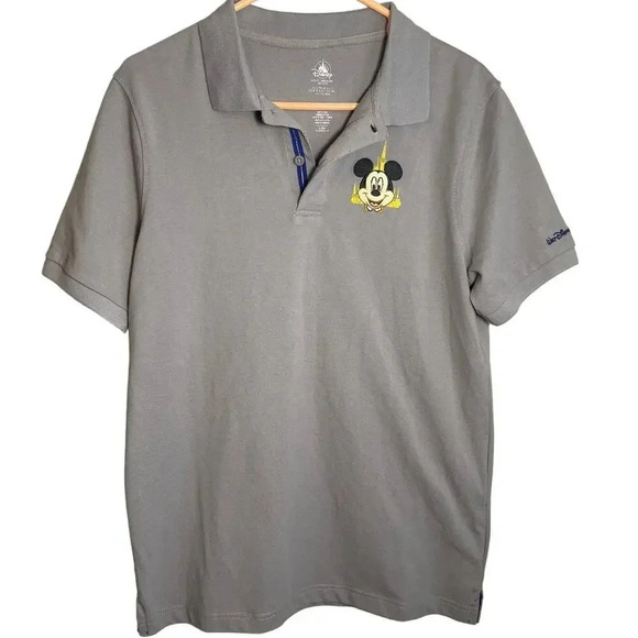 Disney 50th Anniversary Gray Short Sleeve Polo Shirt Men's Size Small - Picture 1 of 5